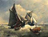 at sea in rough waters